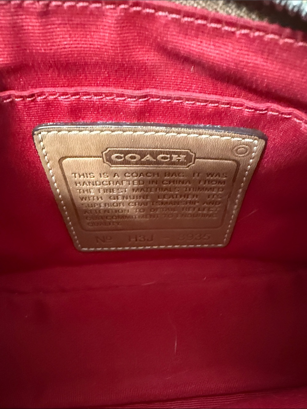 Coach Red & Blue Plaid Shoulder Bag with Tan Trim - Picture 9 of 11